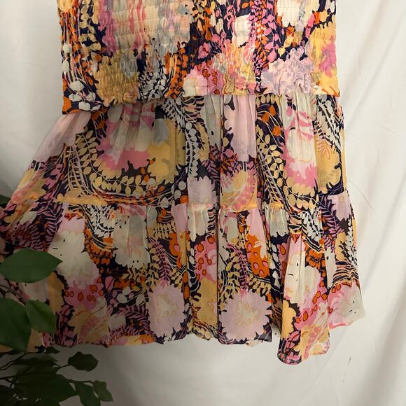 ALC Courtney Floral Silk Mini Dress in Midnight Rose Size 6 - Picture 5 of 7